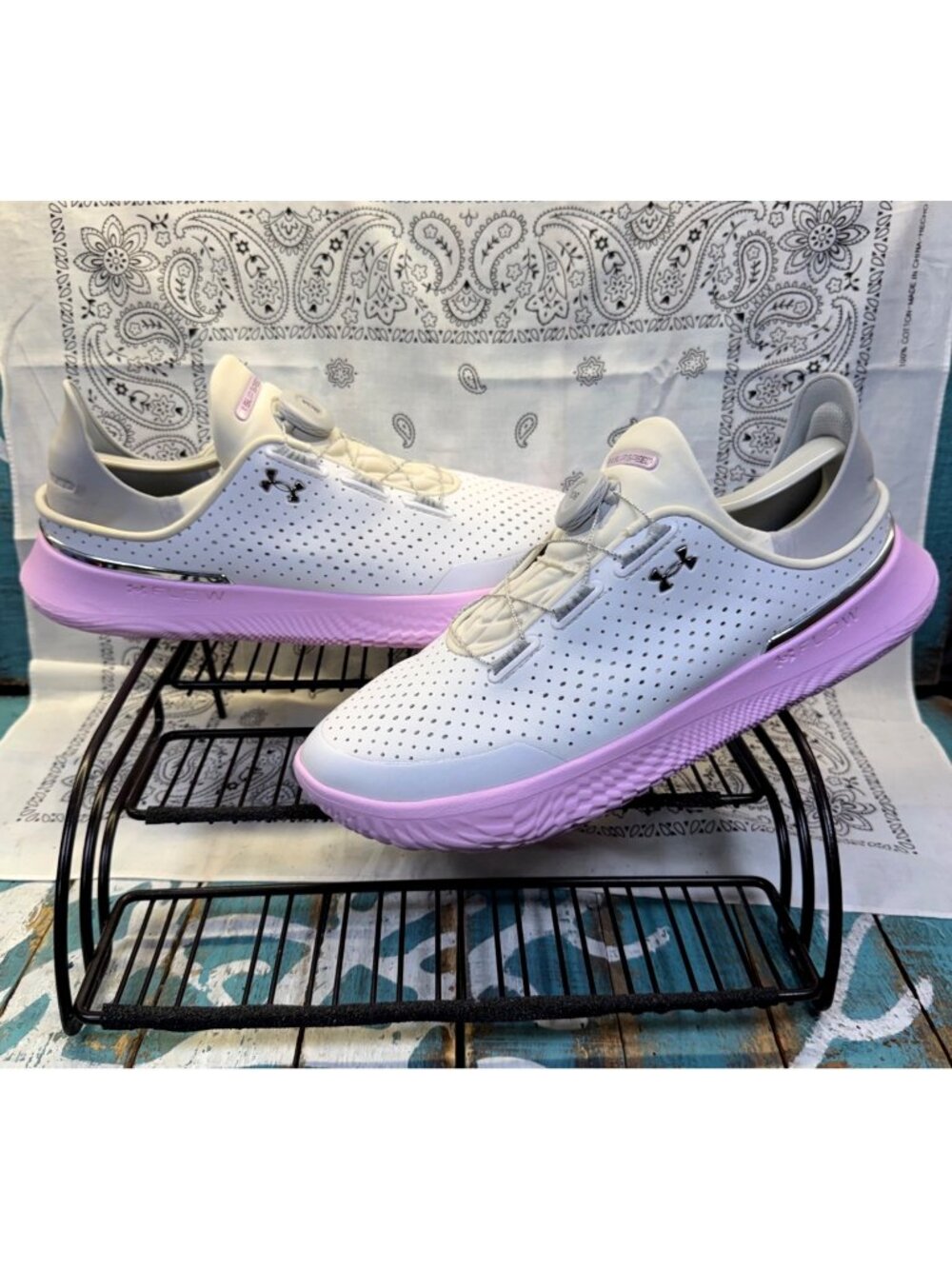 Rare Under Armour UA SlipSpeed Unisex Training Shoes Whie/Pink Mens9/Womans 10.5